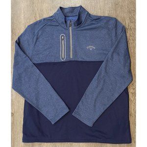 Callaway Weather Series Golf Fleece Blue Pullover 1/4 Quarter Zip Mens 2XL XXL